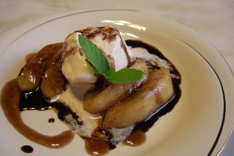 バニラアイス りんごのバルサミコ酢ソテー レシピ 作り方 By ぉ染子 クックパッド