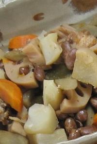豆と鶏手羽元と根菜の煮物～圧力鍋～