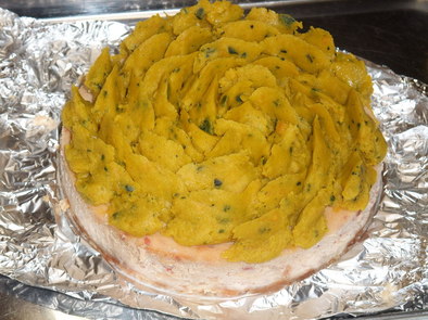 小豆とかぼちゃのチーズケーキの写真