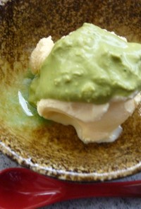 塩アイス　with　簡単卵黄ソース