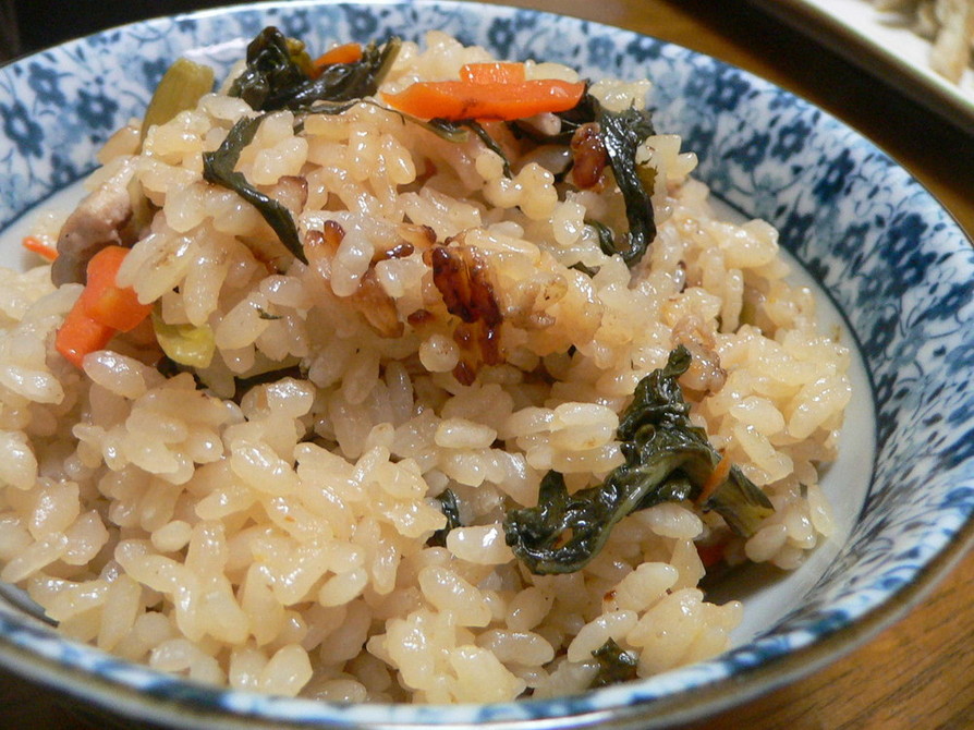小松菜と豚の炊き込みご飯の画像