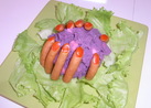 ハロウィン☆紫芋のサラダ魔女の指添え！