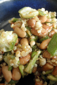キヌア - ピリ辛中華風のオクラ納豆