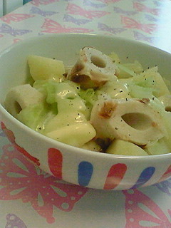 ちくわとじゃがいも・キャベツの洋風煮物
