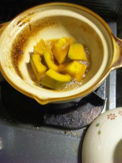 超簡単☆土鍋でカボチャの煮物の写真