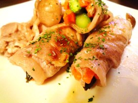 ワインにあう、豚肉の野菜巻き