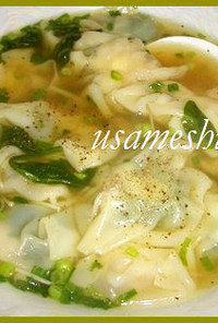 ミニ海老餃子の中華スープ煮