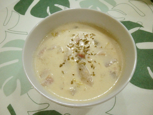 冬瓜と白菜の豆乳スープの画像