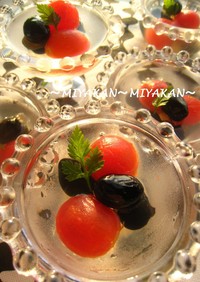 野菜スイーツ★黒豆とプチトマトのゼリー