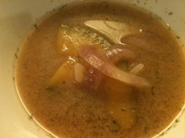 南瓜とタマネギの味噌スープの画像