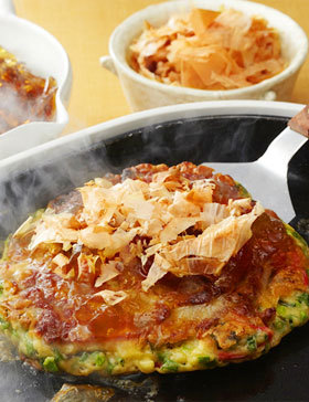お好み焼き昆布ぽん酢ジュレがけ