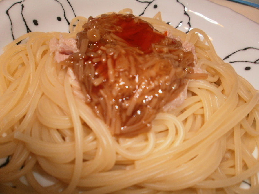 簡単かけるだけ!ツナとなめたけのパスタ♥の画像