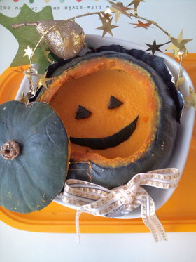 ハロウィン♪簡単かぼちゃプリン♪
