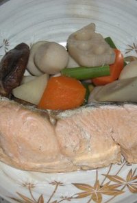 冷凍の和風野菜で野菜と魚の煮物