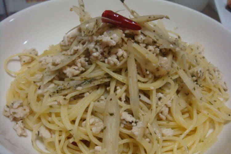 ごぼうと鶏ミンチのオレガノ風味パスタ レシピ 作り方 By アクアソーダ クックパッド