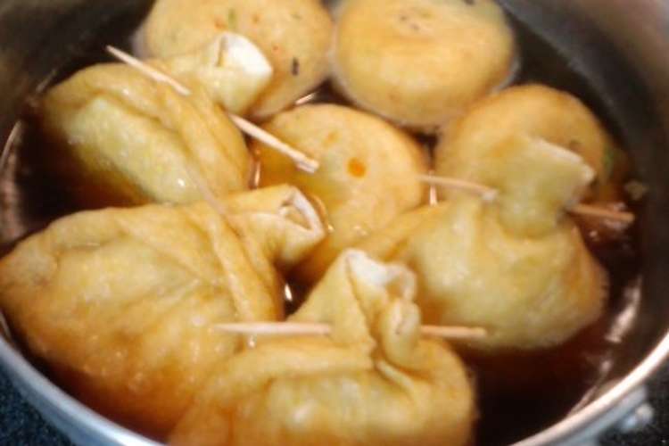 甘辛 簡単 柔らかい餅入り巾着の煮物 レシピ 作り方 By 彩華 クックパッド