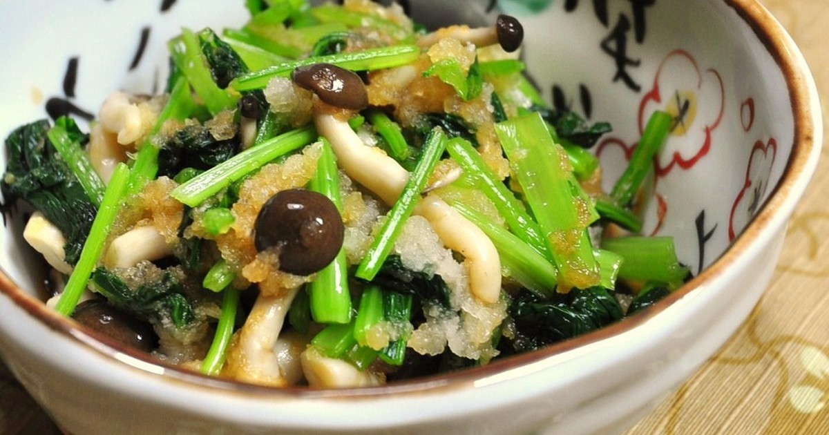 小松菜としめじのみぞれあえ by nabeko44kazu 【クックパッド】 簡単おいしいみんなのレシピが350万品