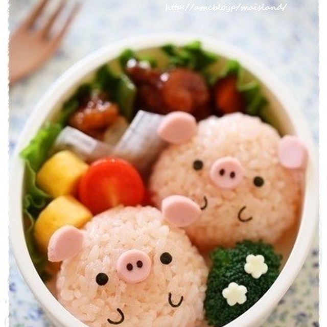 ブタちゃんおにぎり キャラ弁 レシピ 作り方 By Mai Mai クックパッド 簡単おいしいみんなのレシピが350万品