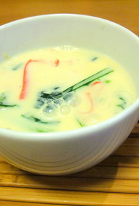 ほっこり♪小松菜の豆乳コンソメスープ