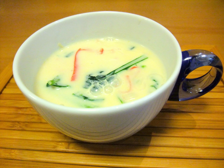 ほっこり♪小松菜の豆乳コンソメスープの画像