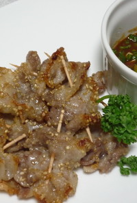 韓国風　簡単レシピ　豚バラの串焼き