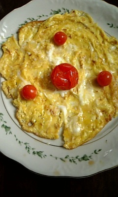 父の作った朝食メニュー・・薄焼き卵の画像