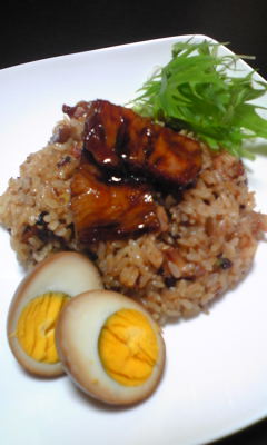 豚の角煮で炒飯