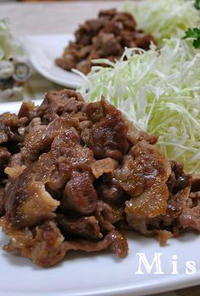 豚こま切れ肉の生姜マーマレード焼き