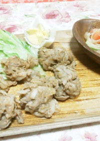 レンジde簡単☆豚肉のハンバーグ味
