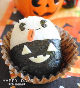 簡単かわいい★ハロウィンデコおにぎり★