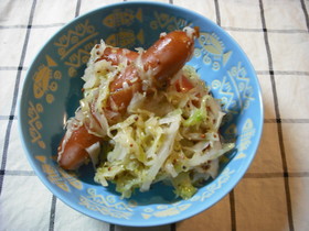 ザワークラウト風キャベツとソーセージ煮