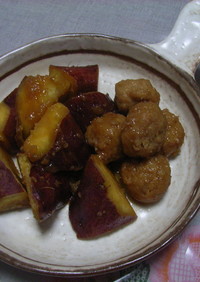 さつま芋と鶏団子の煮物