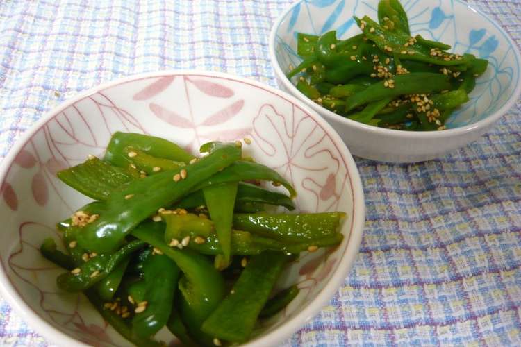 さっぱり茹でピーマン ゴマ醤油 レシピ 作り方 By モメ太郎 クックパッド 簡単おいしいみんなのレシピが360万品