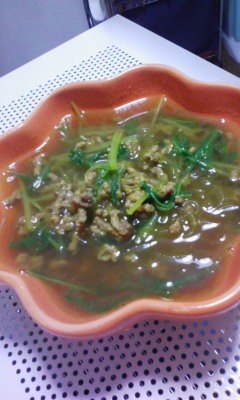水菜・春雨・挽き肉のスープの画像