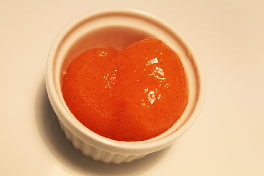 完熟柿とレモンの寒天ゼリーの画像