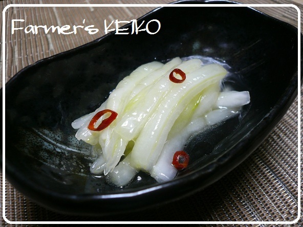 【農家のレシピ】白菜の茎の甘酢漬けの画像