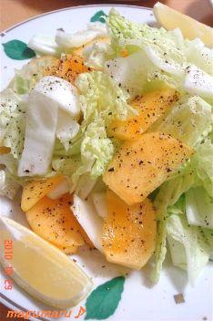 柿と白菜のシンプルサラダの画像