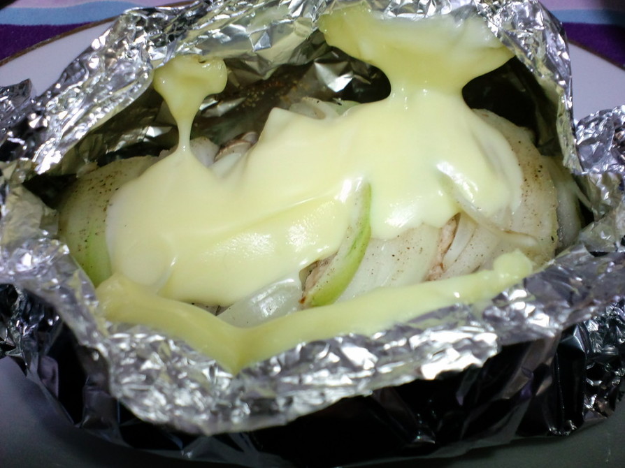 鶏胸肉と玉ねぎのミルフィーユ♪ホイル蒸しの画像