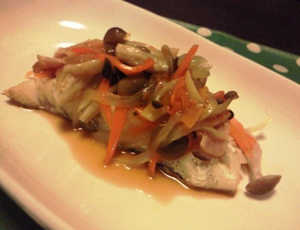 真鱈とベーコンの野菜蒸し焼きの画像