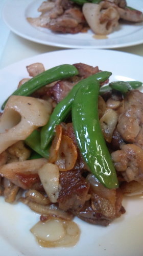 鶏肉とれんこんの炒め物