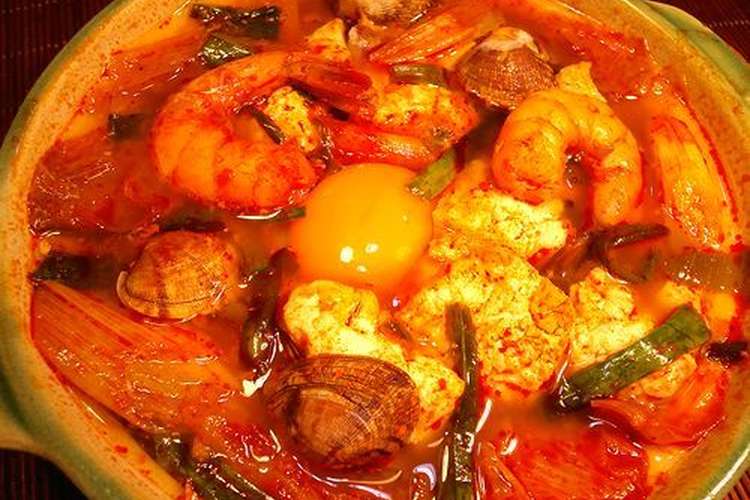 スンドゥブ 純豆腐 韓国豆腐鍋 レシピ 作り方 By Nanabomber クックパッド