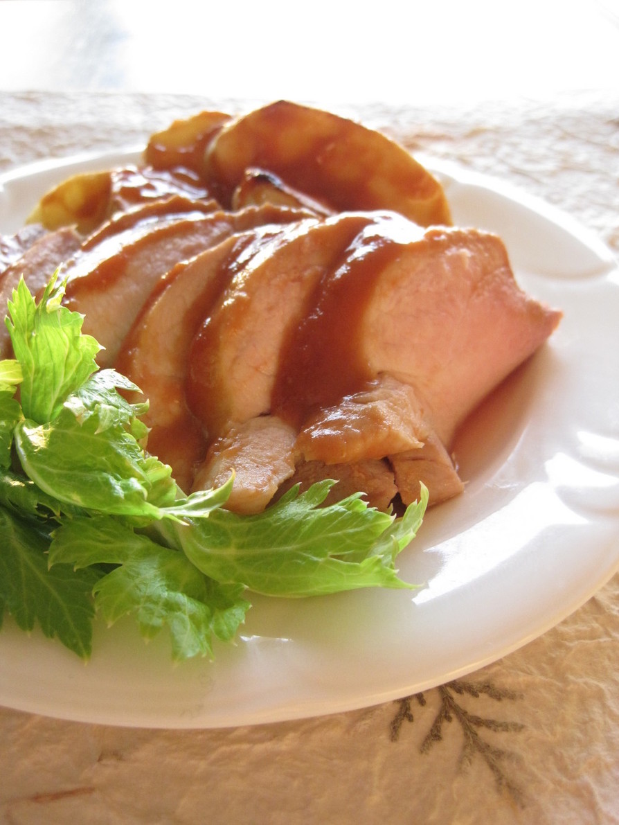 豚肉と林檎のマスタードケチャップ焼きの画像