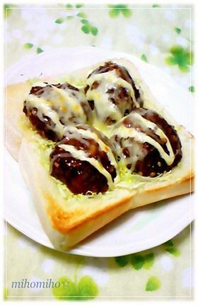 お弁当の残りで✿ミートボールトースト