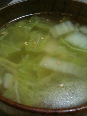 ５分で簡単！白菜を味わう中華スープ♪の画像
