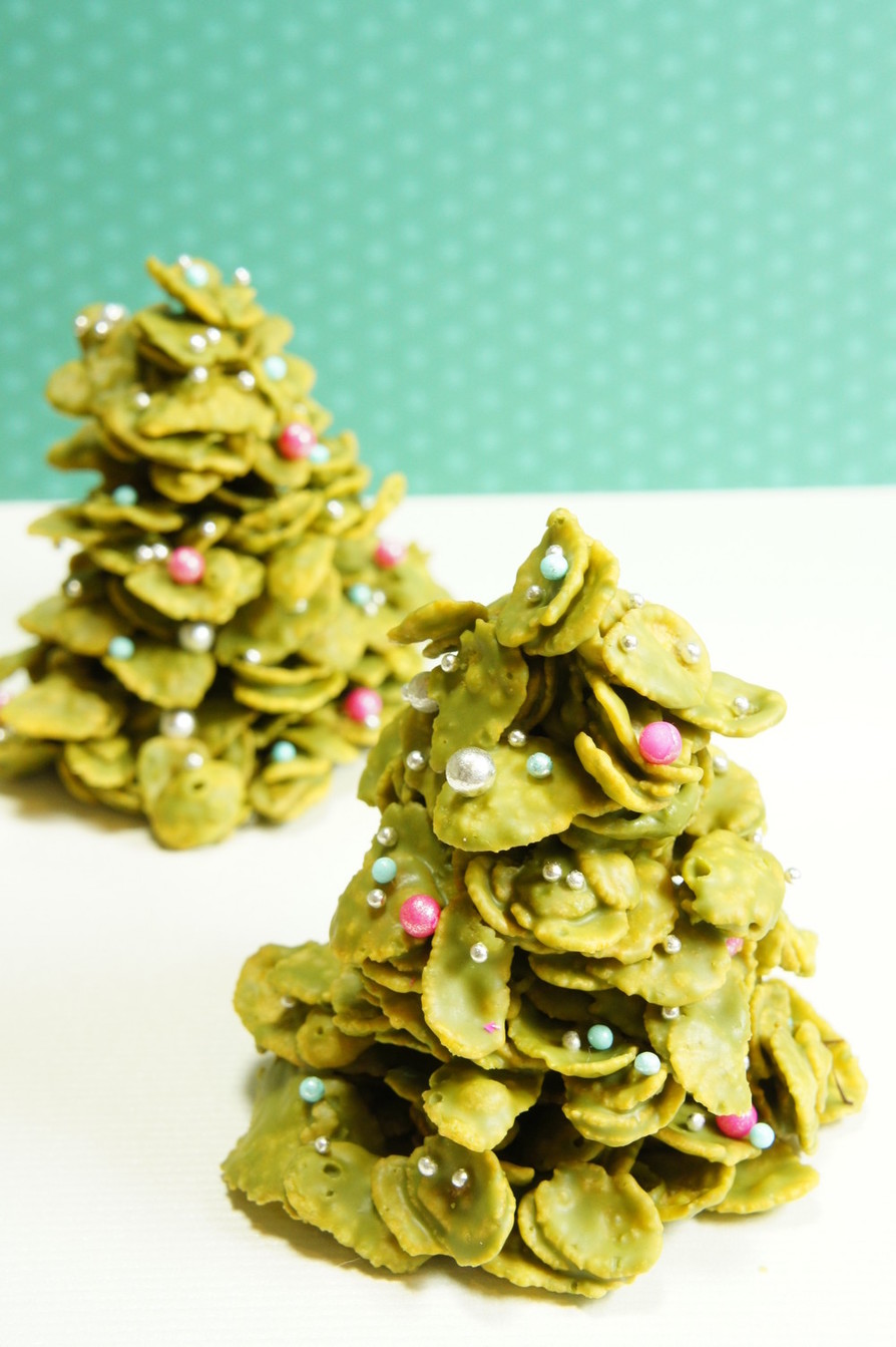 抹茶チョコフレークのクリスマスツリー☆の画像