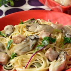 牡蠣の濃厚クリームパスタ♪