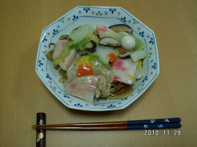 日本ハム　中華名菜でかた焼きそばの写真