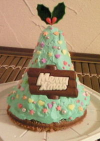 クリスマスツリー立体ケーキ♪