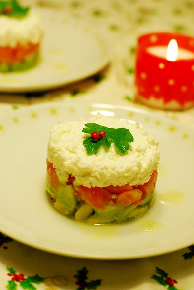 クリスマス★サーモンとアボカドのサラダの写真