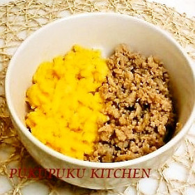 冷めても美味しい♪鶏そぼろ丼(二色丼)
